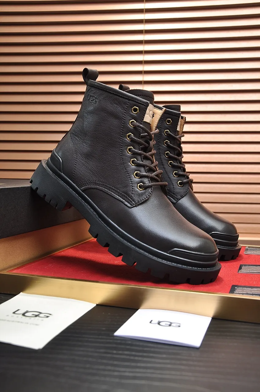 Men's shoes 💰640💶 [UGG] (full wool lining) top-end high-quality fur-in-one warm snow boots from Australia's warm luxury brand men's shoes, UGG-5877 official website synchronized, made of imported cowhide, carefully sewn...Imported rubber foam outsole (comfortable, soft, wear-resistant) The quality is really great...Exquisite workmanship, you can't put it down at first sight, available in sizes 39-44